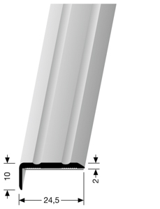 MPlus Winkelprofil 236 SK SBS 100cm 10 x 24,5mm Alu Edelstahl elox. F2 geri.
